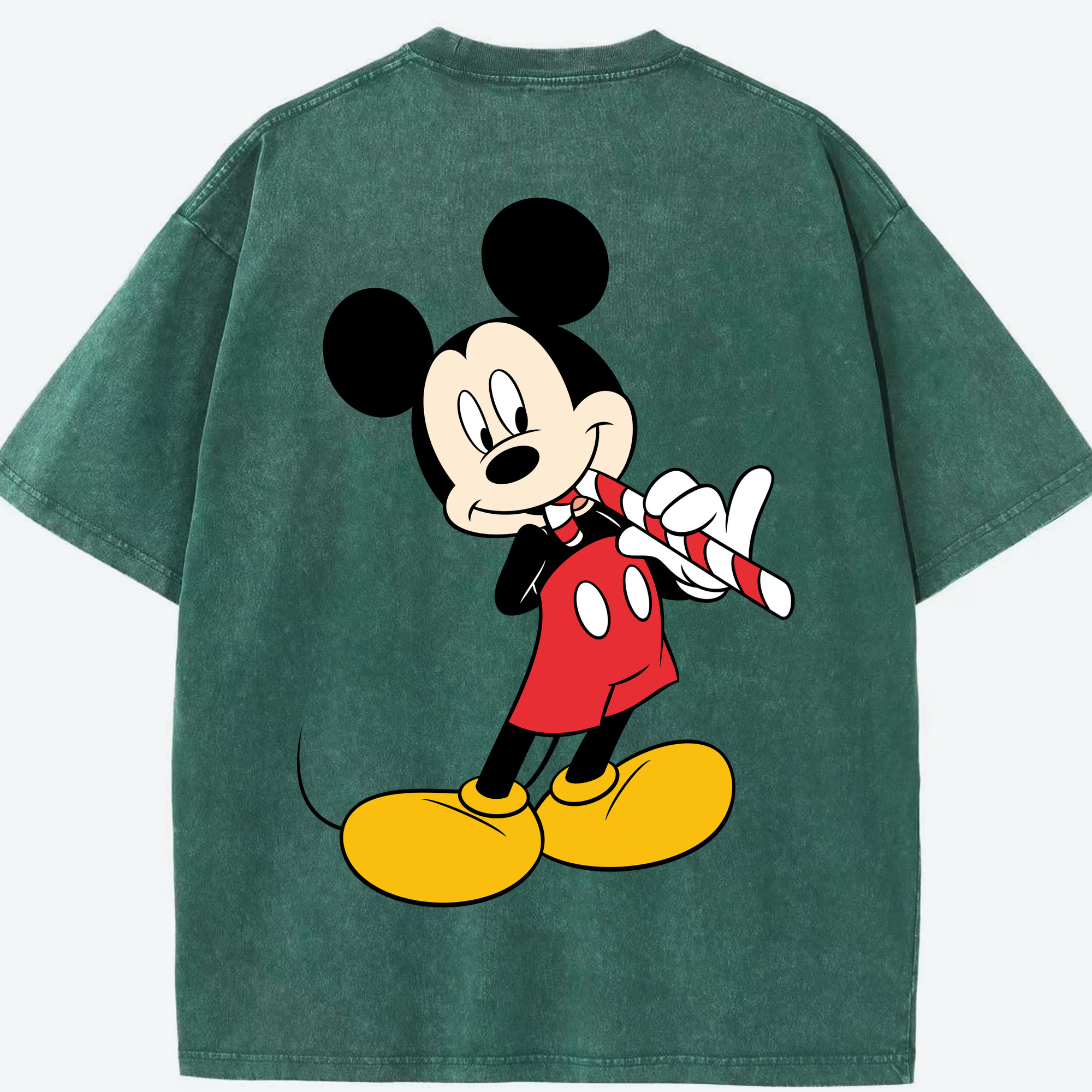 （画像用） ミッキーマウス Mickey Mouse 綿100% ヴィンテージ風 半袖Tシャツ（背面プリント）